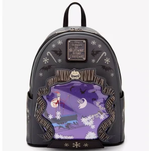 Loungefly Disney L’étrange Noel de Mr Jack – Sleigh Ride Snow Globe – Sac à dos