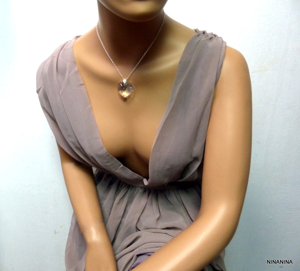 Collier coeur swarovski cristal et Argent 925 massif – Image 5