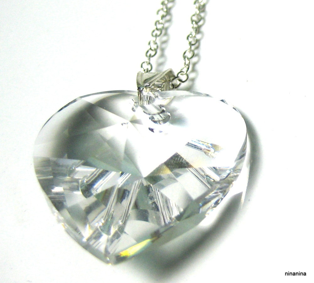 Collier coeur swarovski cristal et Argent 925 massif – Image 4