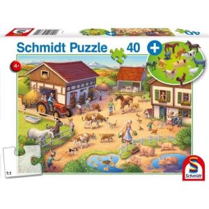 Puzzle 40 pièces – La Joyeuse Ferme avec figurines animaux