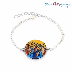 Bracelet féerique jaune et bleu