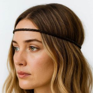 Headband Cuir Tressé femme minimaliste style boheme chic