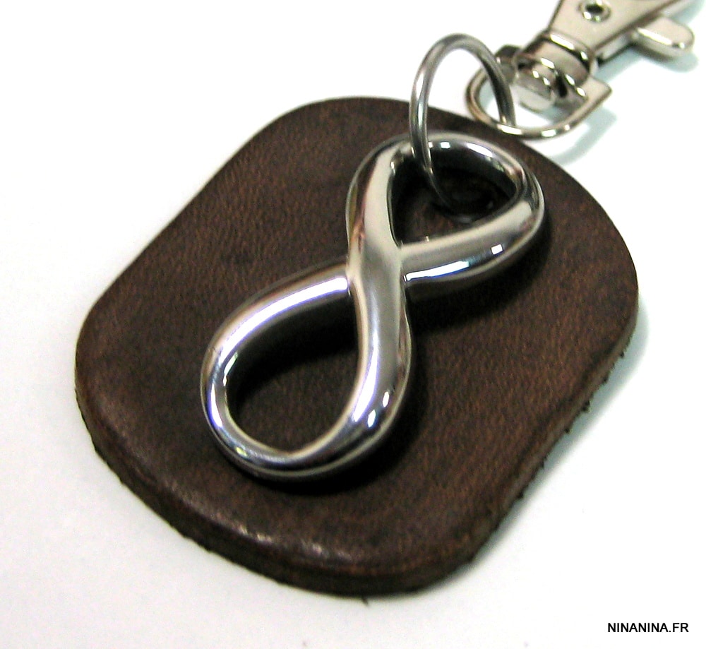 Porte clé infiniti pour homme cuir et Acier inoxydable – Image 9
