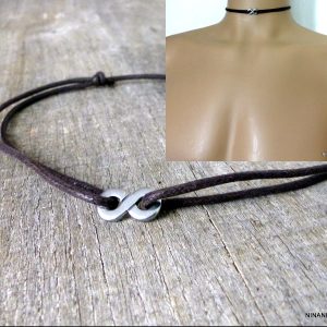 Collier signe infini pour homme en acier inoxydable