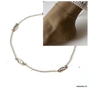 Chainette de cheville en or plaqué 14 carats minimaliste