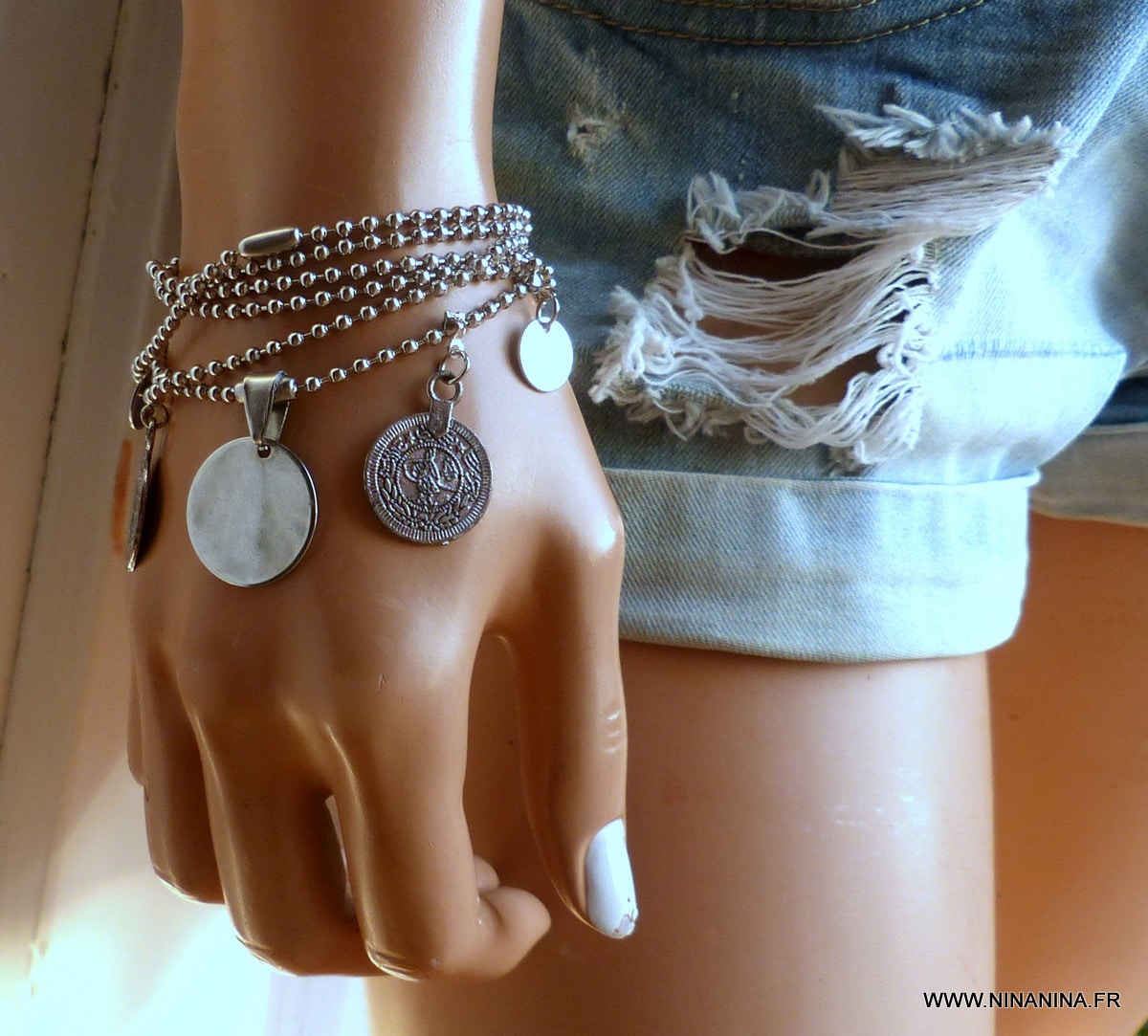 Collier long ethnique acier inoxydable – Image 6