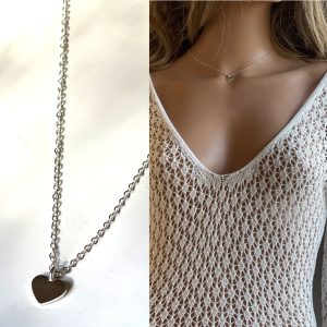 Ras de cou coeur – collier court argent 925 pour femme
