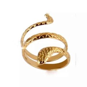 Bague serpent femme or enroulé Acier doré reglable