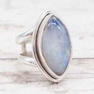 Bague Marquise Femme Pierre De Lune Et Argent 925