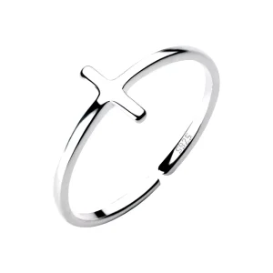 Bague Croix Argent Femme fine et réglable