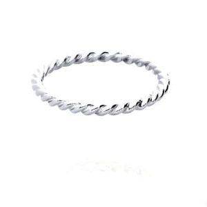 Bague Orteille en Argent 925 fil tressé pour femme