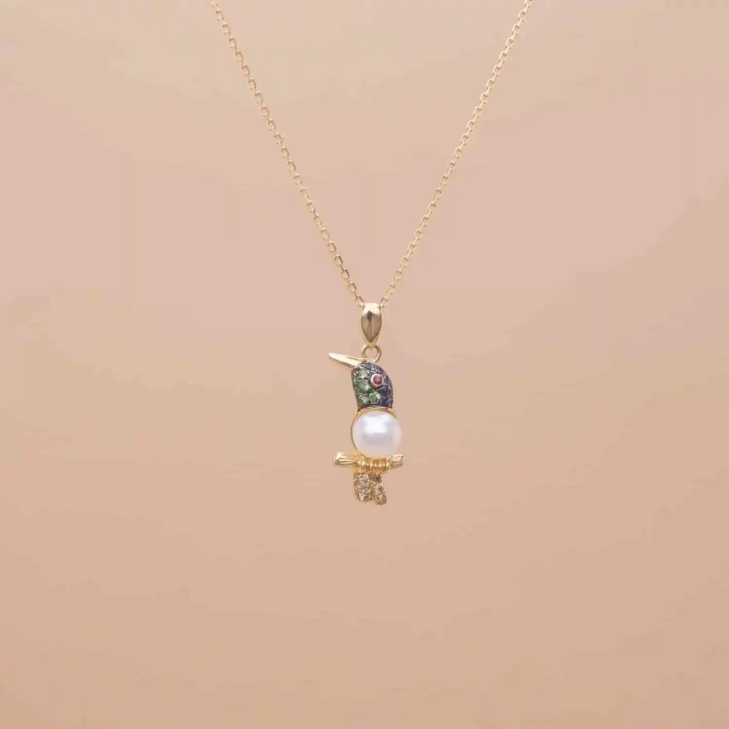 Pendentif Colibri Or Pierres – Image 2